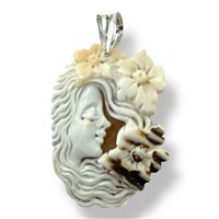 Pendant Mandile 1922 Woman Cammei  in Silver Conchiglia 2MCICM170